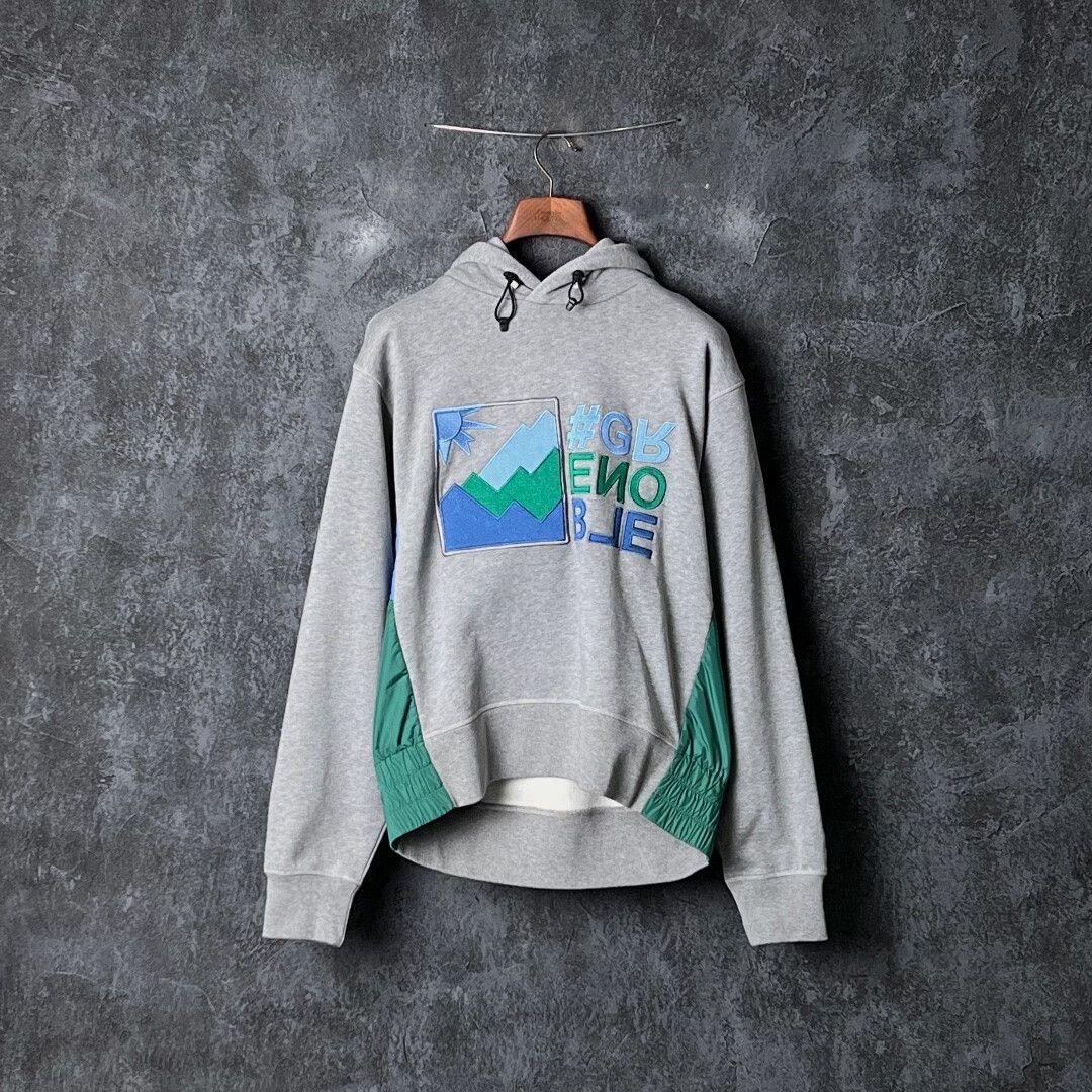 Moncler Moncler Cotton Embroidered Gray Hoodie m Men Size US M / EU 48-50 / 2 - 1 Thumbnail