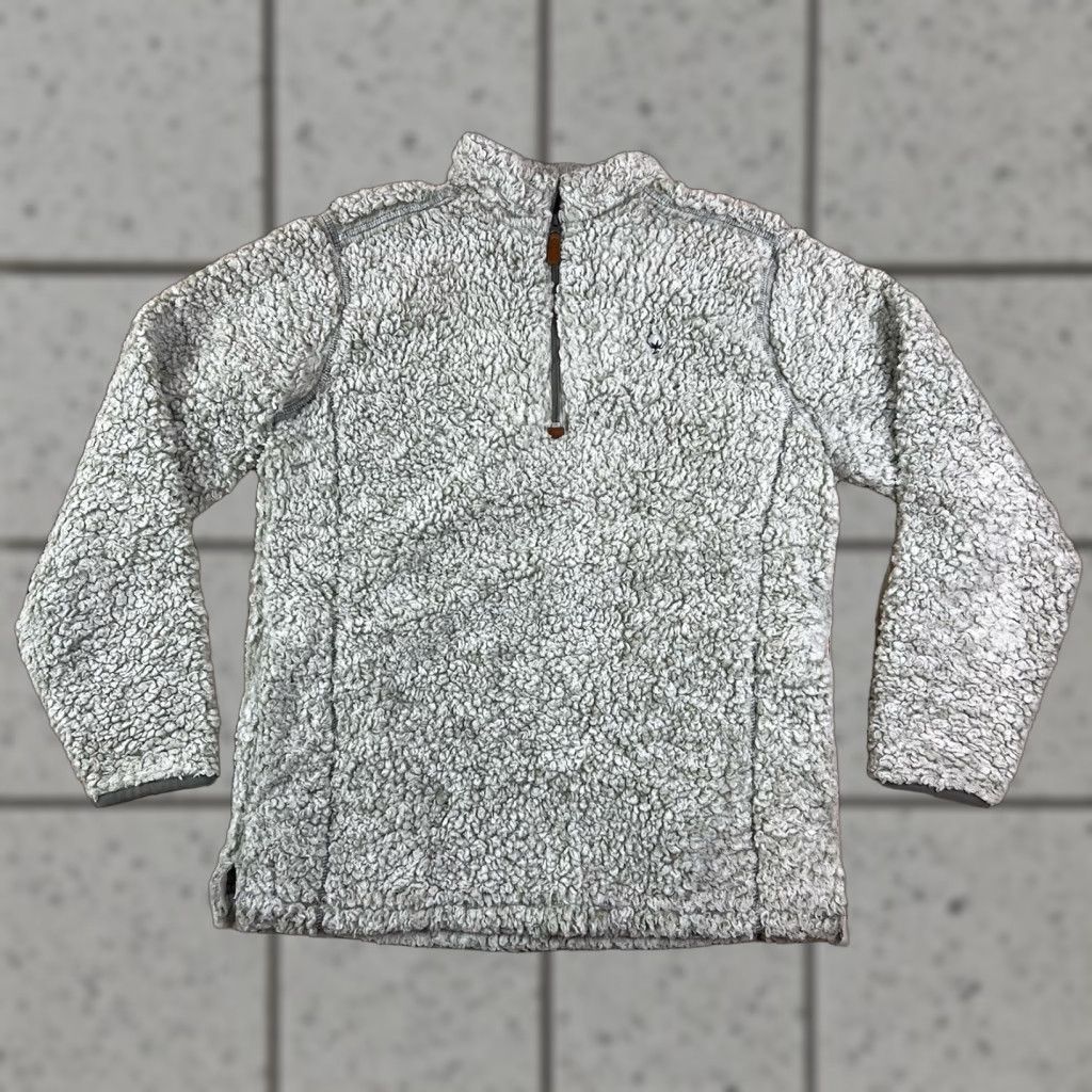 Vintage Women’s Sherpa Shirt 1/4 Zip Fleece Pullover Sweatshirt S Gray Women’s Activewear Pullover Long Sleeve Zip 1/4 Zip Sweatshirt Sherpa Shirt Size S / US 4 / IT 40 - 1 Thumbnail
