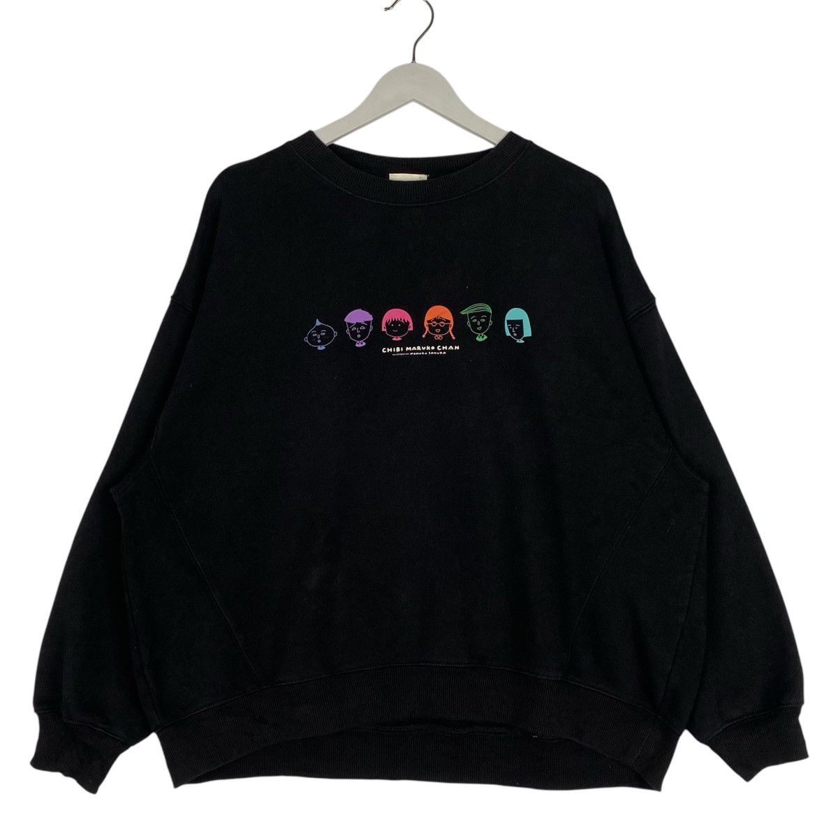 GU × Vintage Vintage GU Chibi Maruko Chan Crewneck Sweatshirt Black Size XL / US 12-14 / IT 48-50 - 1 Thumbnail