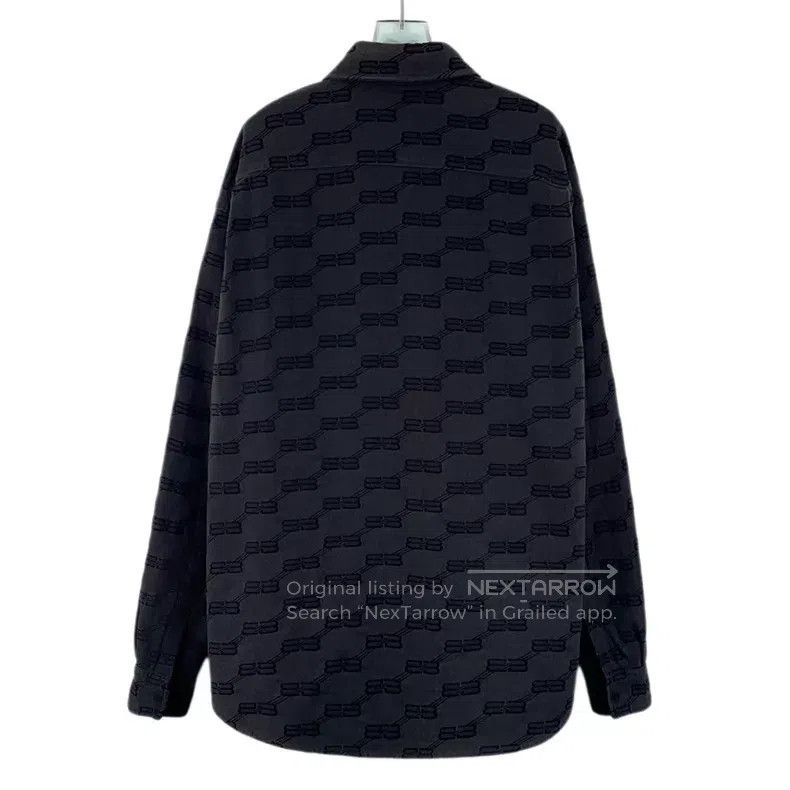 Balenciaga Balenciaga Black Lock Logo Full Print Mulberry Silk Collar Size US S / EU 44-46 / 1 - 2 Thumbnail