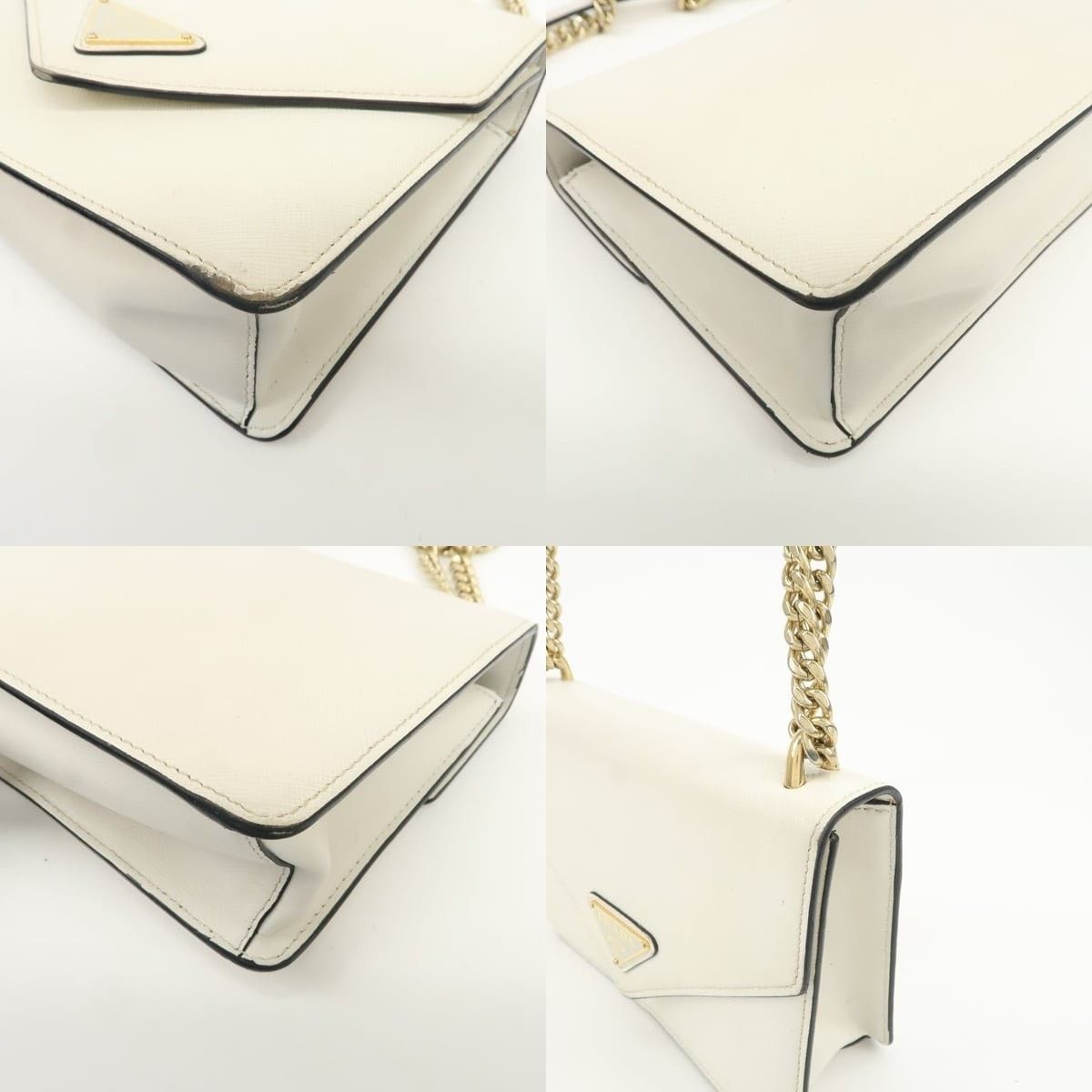 Prada Prada Saffiano Flap Bag White Size ONE SIZE - 5 Thumbnail