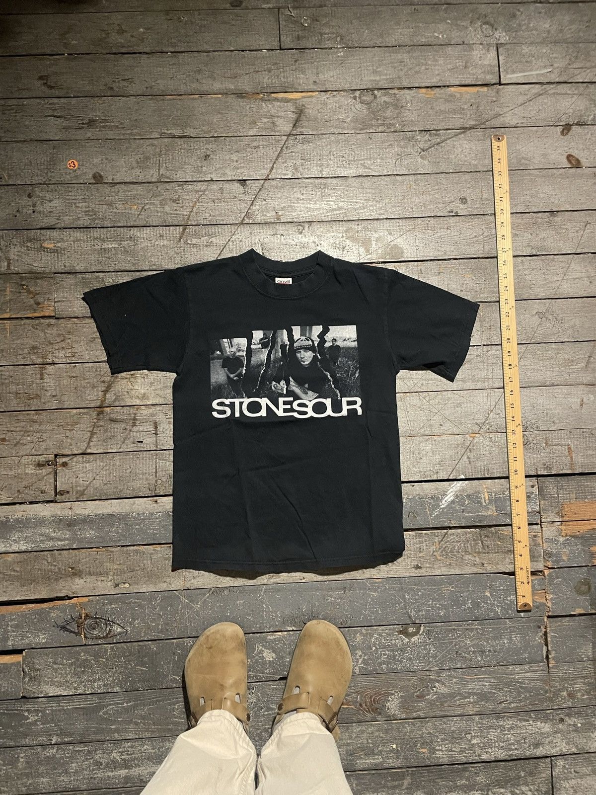 Anvil × Band Tees × Vintage Y2K Stonesour Tour Band T Shirt Size US S / EU 44-46 / 1 - 1 Thumbnail