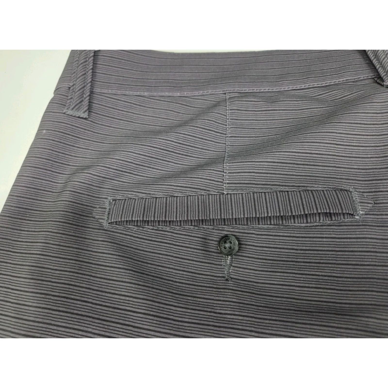 TravisMathew Travis Mathew Mens Chino Golf Shorts Grey/Black Stripe 40 Regular Inseam 10in Zip Front Pattern Striped Golfing Casual Activewear Summer Spring Fall Size US 40 / EU 56 - 6 Thumbnail