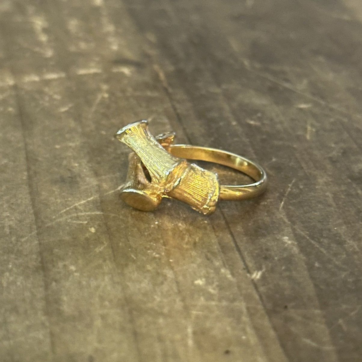 Vintage Vintage gold tone bamboo ring Size ONE SIZE - 6 Thumbnail