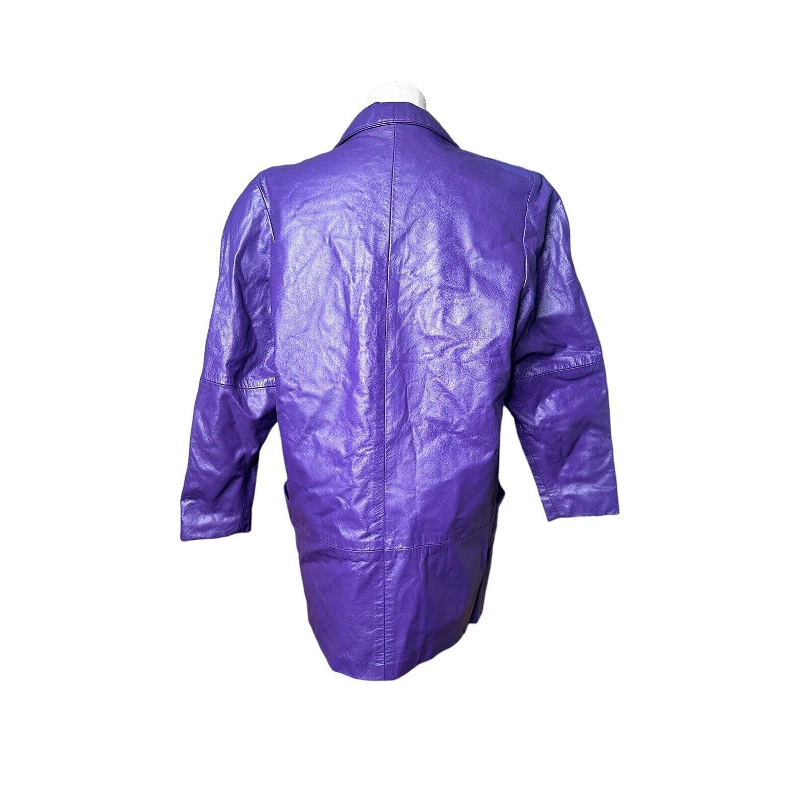 Other Vtg 90s Outerwear by Pheonix Purple Leather Jacket Coat SP Size S / US 4 / IT 40 - 5 Thumbnail