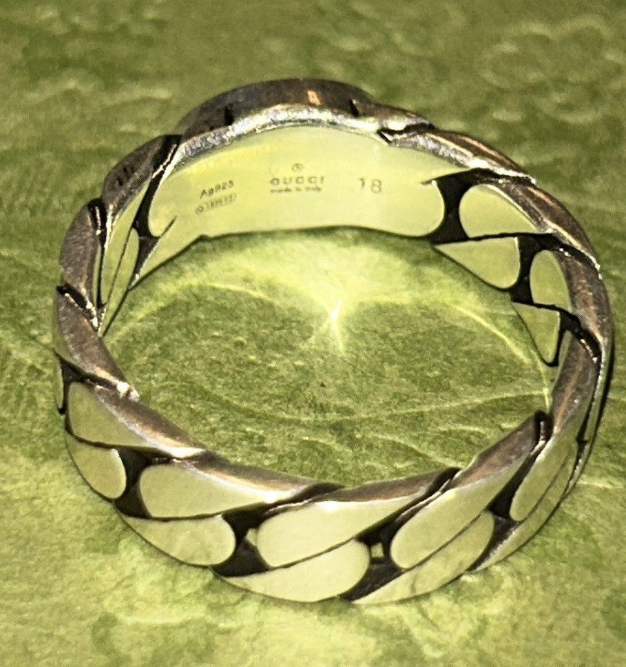 Gucci Gucci Sterling Silver Interlocking Curb Chain Ring Size ONE SIZE - 4 Thumbnail