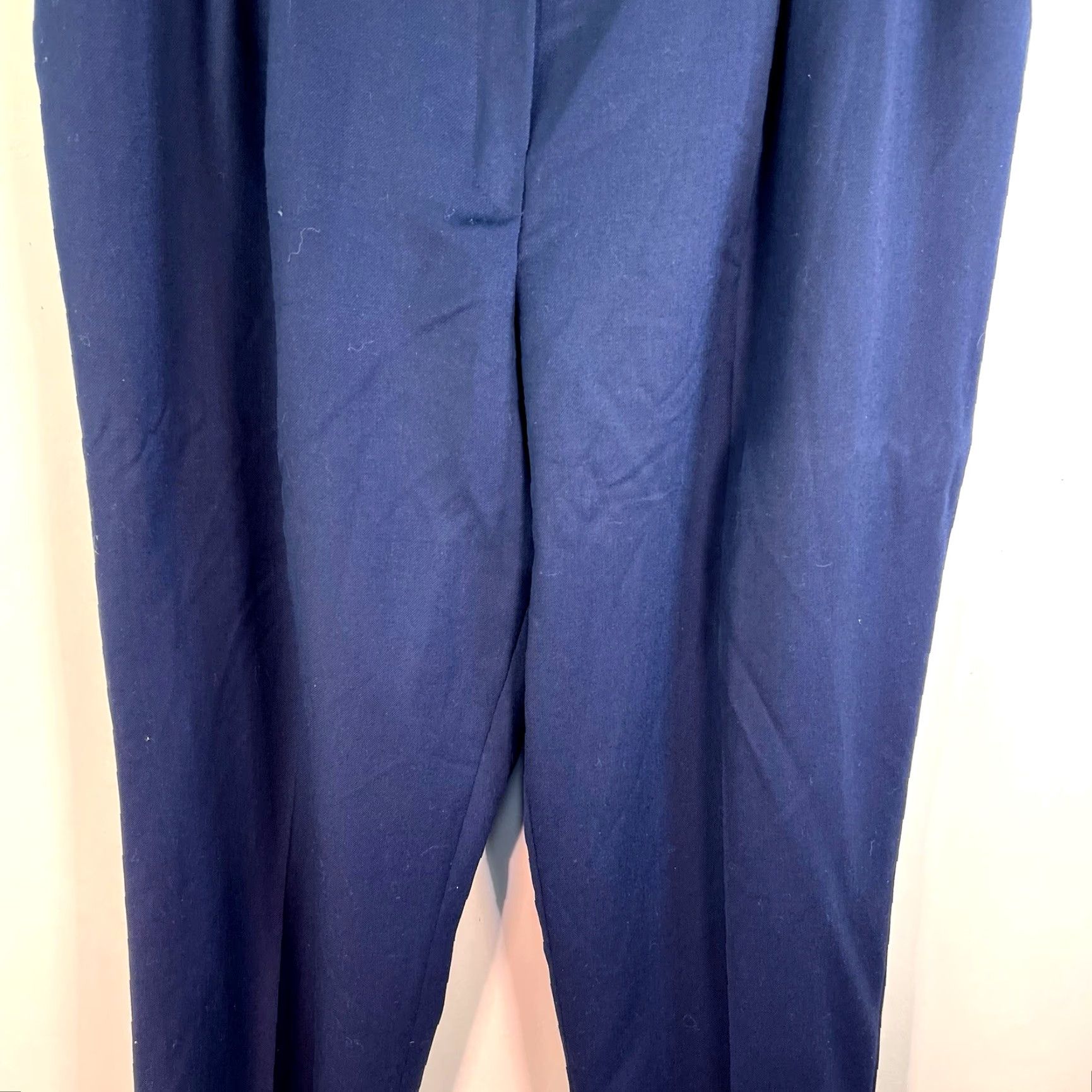 Pendleton VINTAGE Pendleton Wool Pants Womens Size 16W Blue Dress Trousers High Rise Straight Fit Elastic Waist Formal Night Out Size 38" / US 16 / IT 52 - 3 Thumbnail