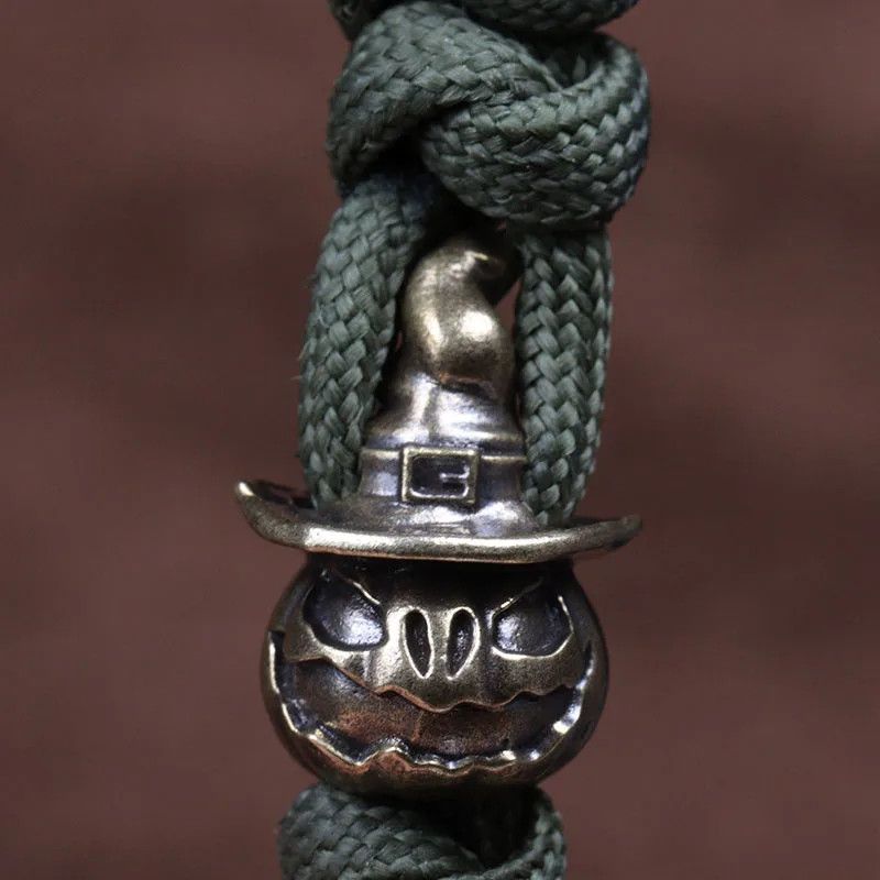 Handmade 2Pcs Pumpkin Wizard Knife Beads Paracord Bead Zipper Charms Size ONE SIZE - 1 Thumbnail