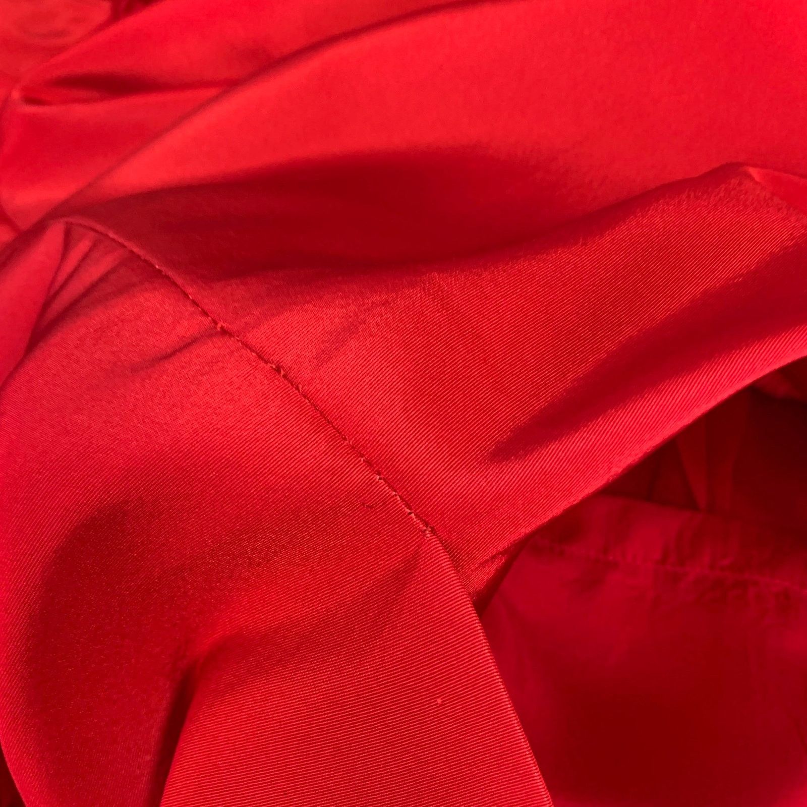 Oscar De La Renta Red Silk Taffeta One Shoulder Knee Length Cocktail Dress Size M / US 6-8 / IT 42-44 - 9 Thumbnail