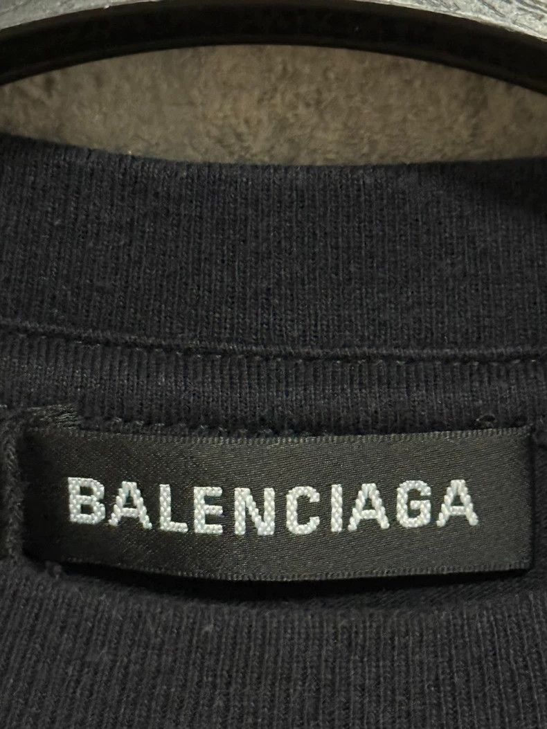 Balenciaga Balenciaga Black and white twill short sleeve T-shirt with Size US L / EU 52-54 / 3 - 3 Thumbnail