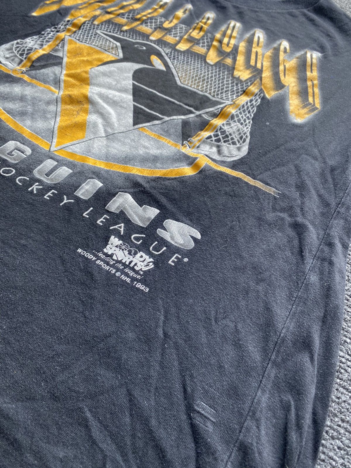 NHL 🔥1993 Pittsburgh Penguins Hockey League L women top Size L / US 10 / IT 46 - 2 Thumbnail