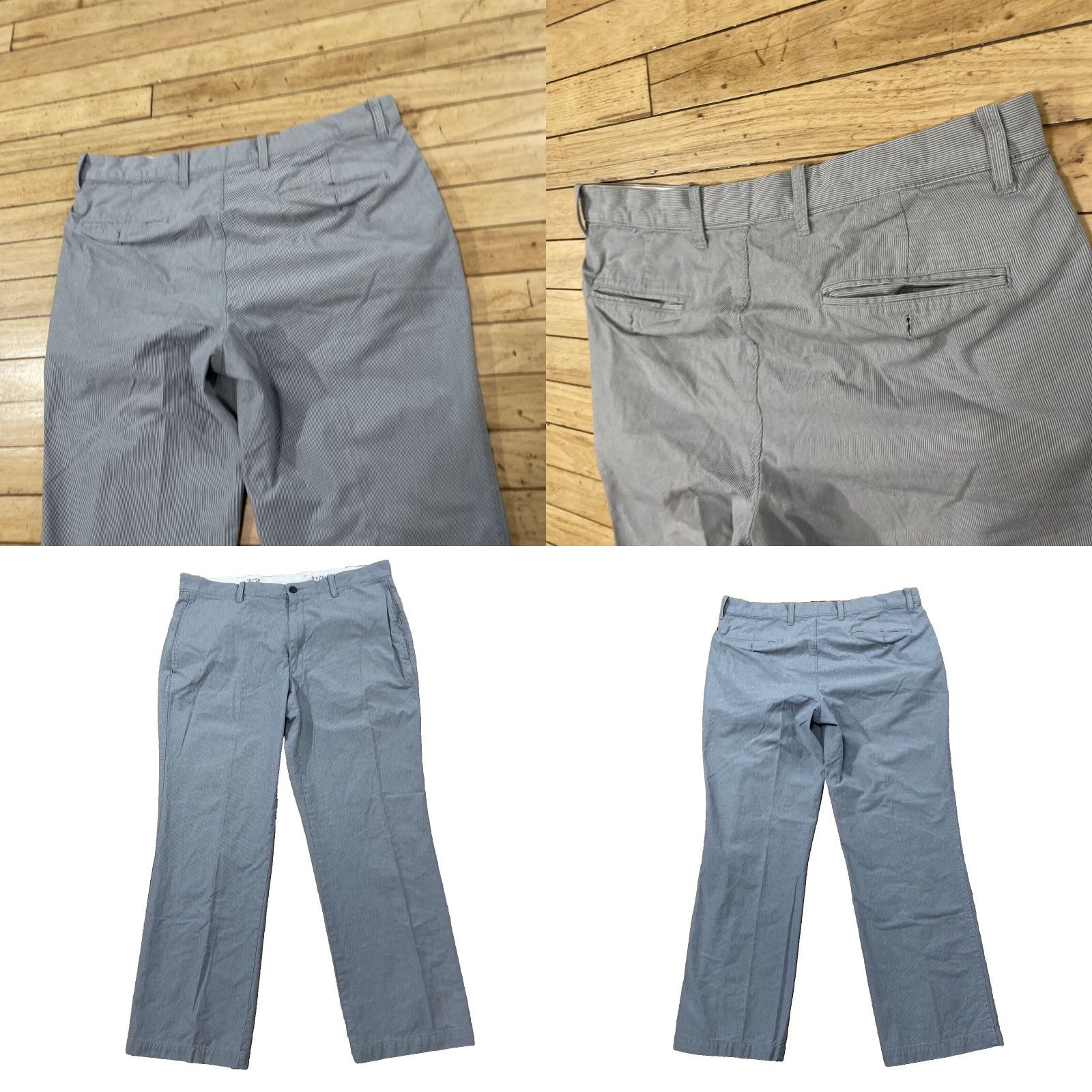 Gap GAP Pants Men 36x30 Pinstripe Chino Straight Blue White Light Navy Khakis Preppy USA Vintage Size US 36 / EU 52 - 10 Thumbnail