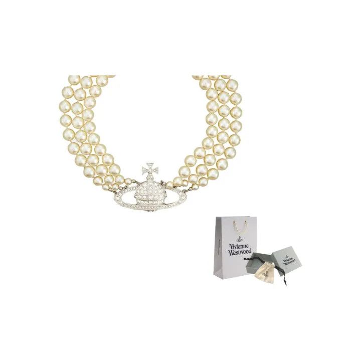 Vivienne Westwood Vivienne Westwood Brass Necklace with Crown Design 0079 Size ONE SIZE - 1 Thumbnail