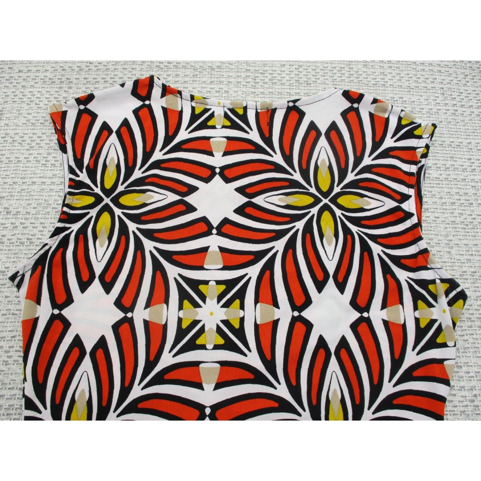 Vintage Grayson Womens Top Sleeveless Orange Black Size Small Stretch Lightweight Knit Tank Size S / US 4 / IT 40 - 4 Thumbnail