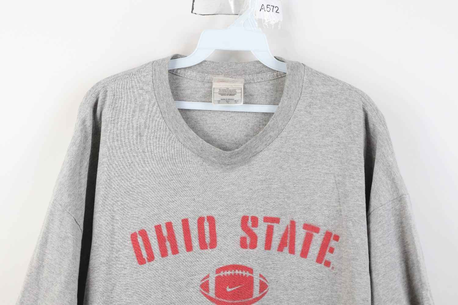 Nike Vintage 90s Nike Ohio State University Football T-Shirt Gray Size US XXL / EU 58 / 5 - 2 Thumbnail