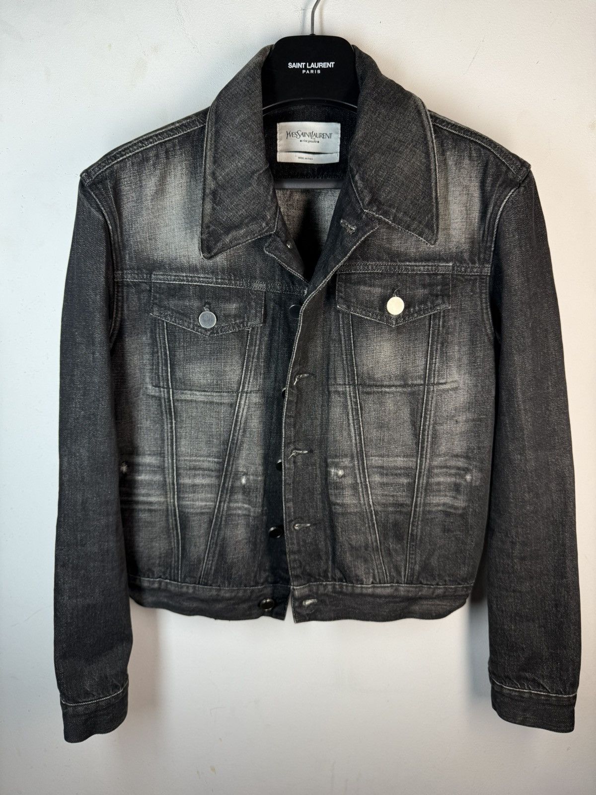 Yves Saint Laurent Tom Ford YSL Denim Jacket Black Italy Size US M / EU 48-50 / 2 - 10 Thumbnail