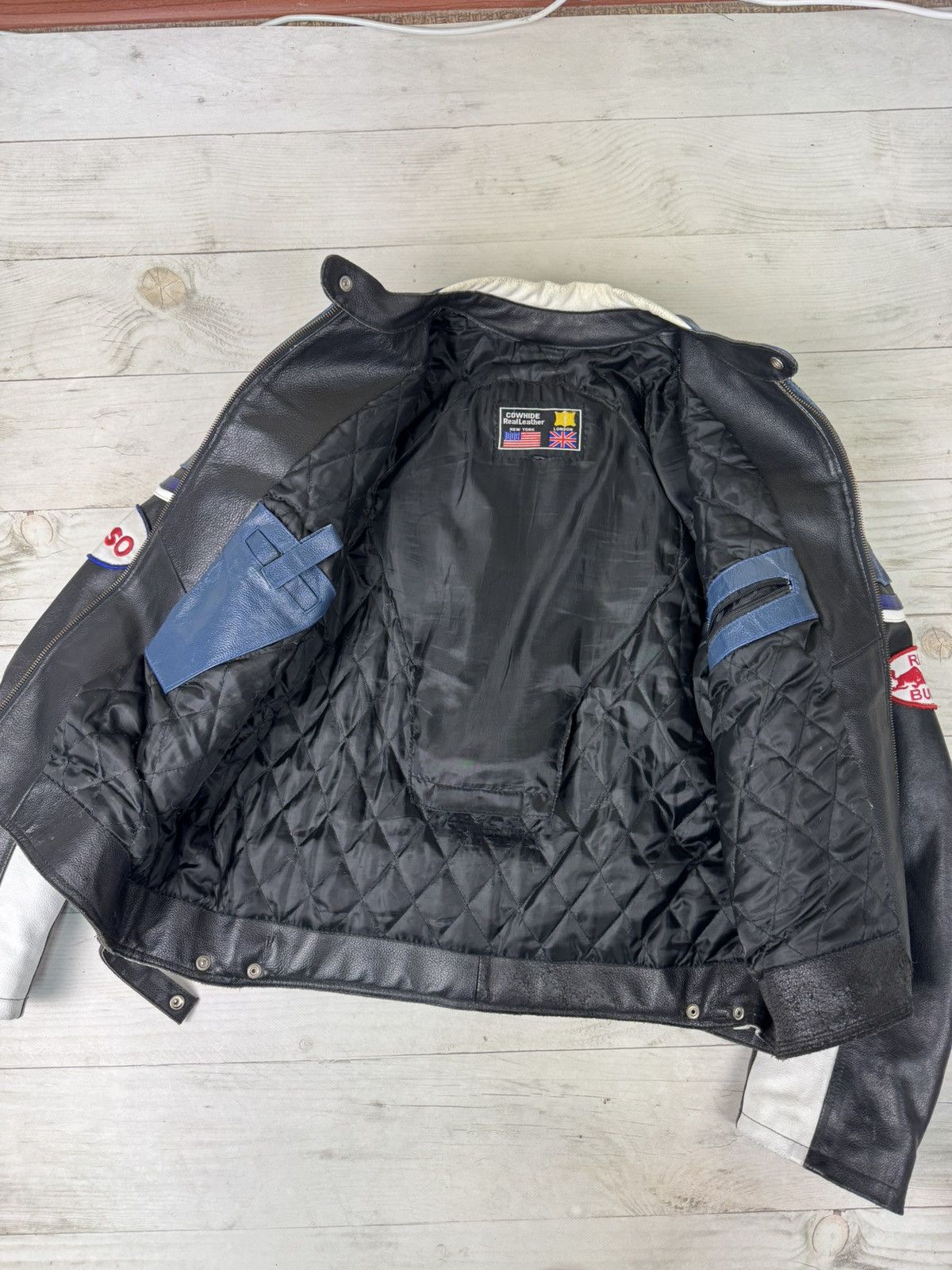Red Bull Vintage Red Bull Leather Racing Moto Jacket 90s USA Size US XXL / EU 58 / 5 - 14 Thumbnail
