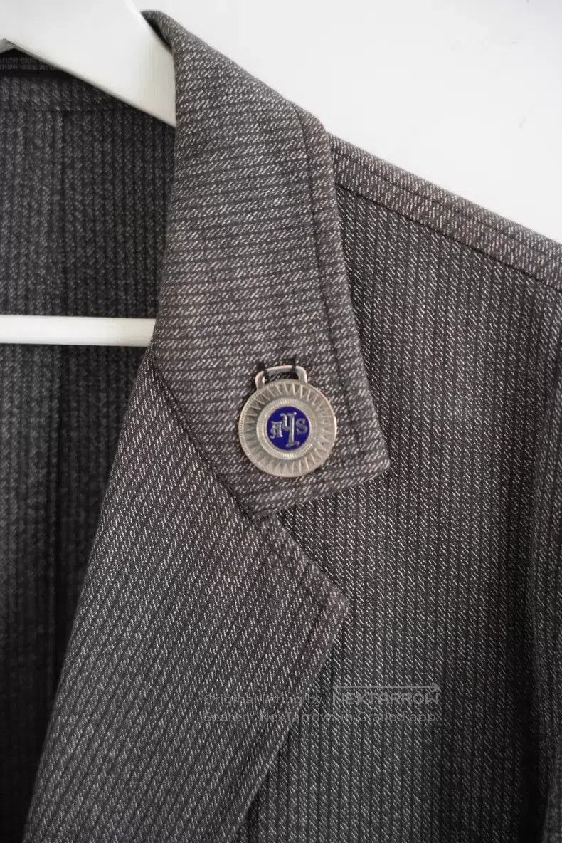 Yohji Yamamoto Yohji Yamamoto size 3 10 SS insignia gray stripe blazer Size 36R - 4 Thumbnail