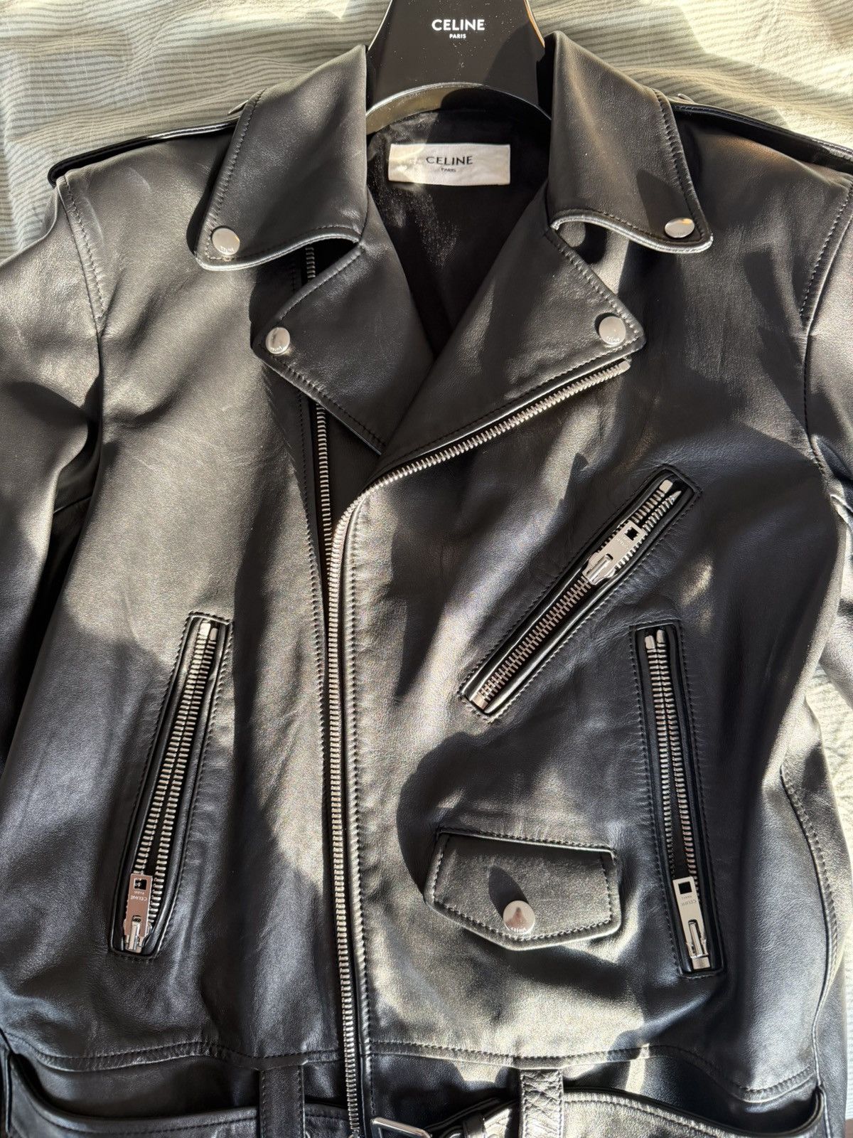 Celine Celine Leather Biker Jacket Size US M / EU 48-50 / 2 - 5 Thumbnail