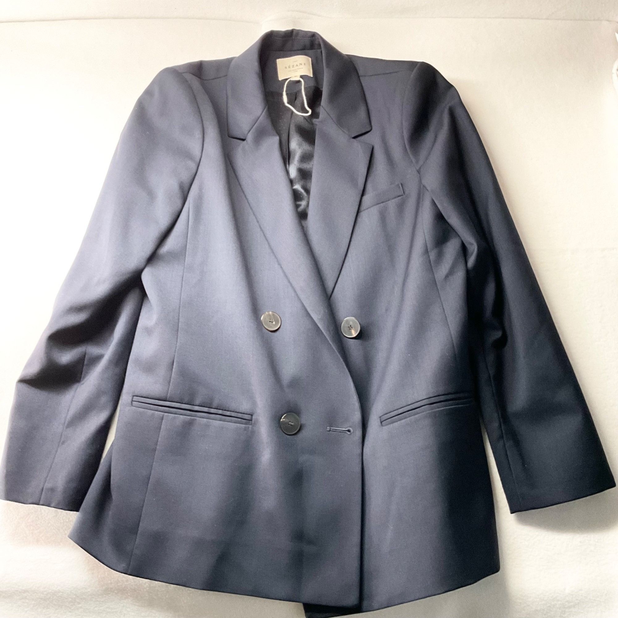 Sezane NWOT Sezane CHRISTIE JACKET Double breasted suit BLUE thin w Size S / US 4 / IT 40 - 2 Thumbnail