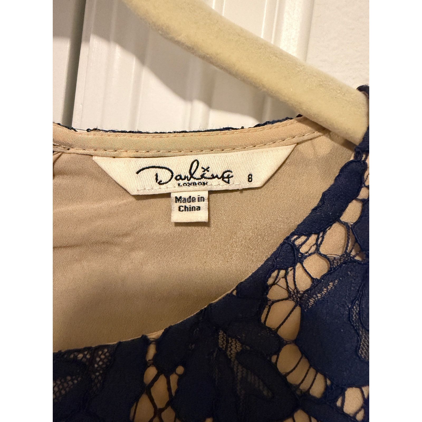 Other Darling London Blue Floral Round Neck Lace Fit Flare Dress Size M / US 6-8 / IT 42-44 - 9 Thumbnail
