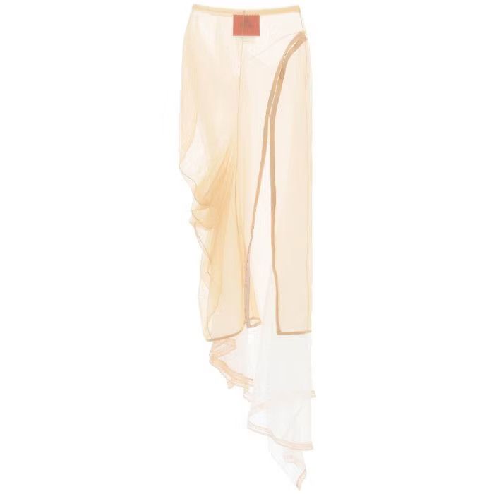image of Dilara Findikoglu O1S22I1N0524 Long Tulle Image Skirt In White, Women's (Size 38)