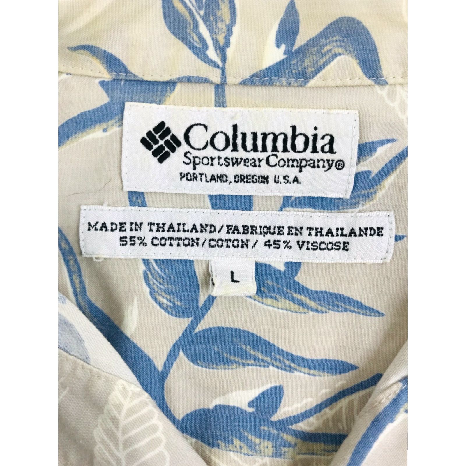 Vintage Columbia Shirt Men Size Large Button Up Side Pocket Leaves Print Short Sleeve Size US L / EU 52-54 / 3 - 5 Thumbnail