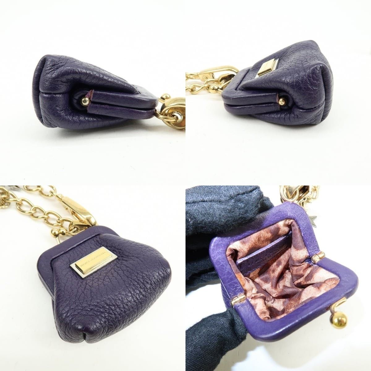 Dolce & Gabbana Dolce & Gabbana Star Charm Leather Coin Purse Purple Size ONE SIZE - 4 Thumbnail