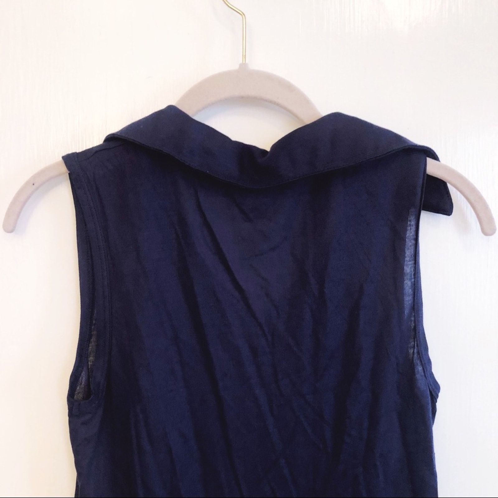 Urban Outfitters Urban Outfitters Navy Collar Tank Top Size S / US 4 / IT 40 - 4 Thumbnail
