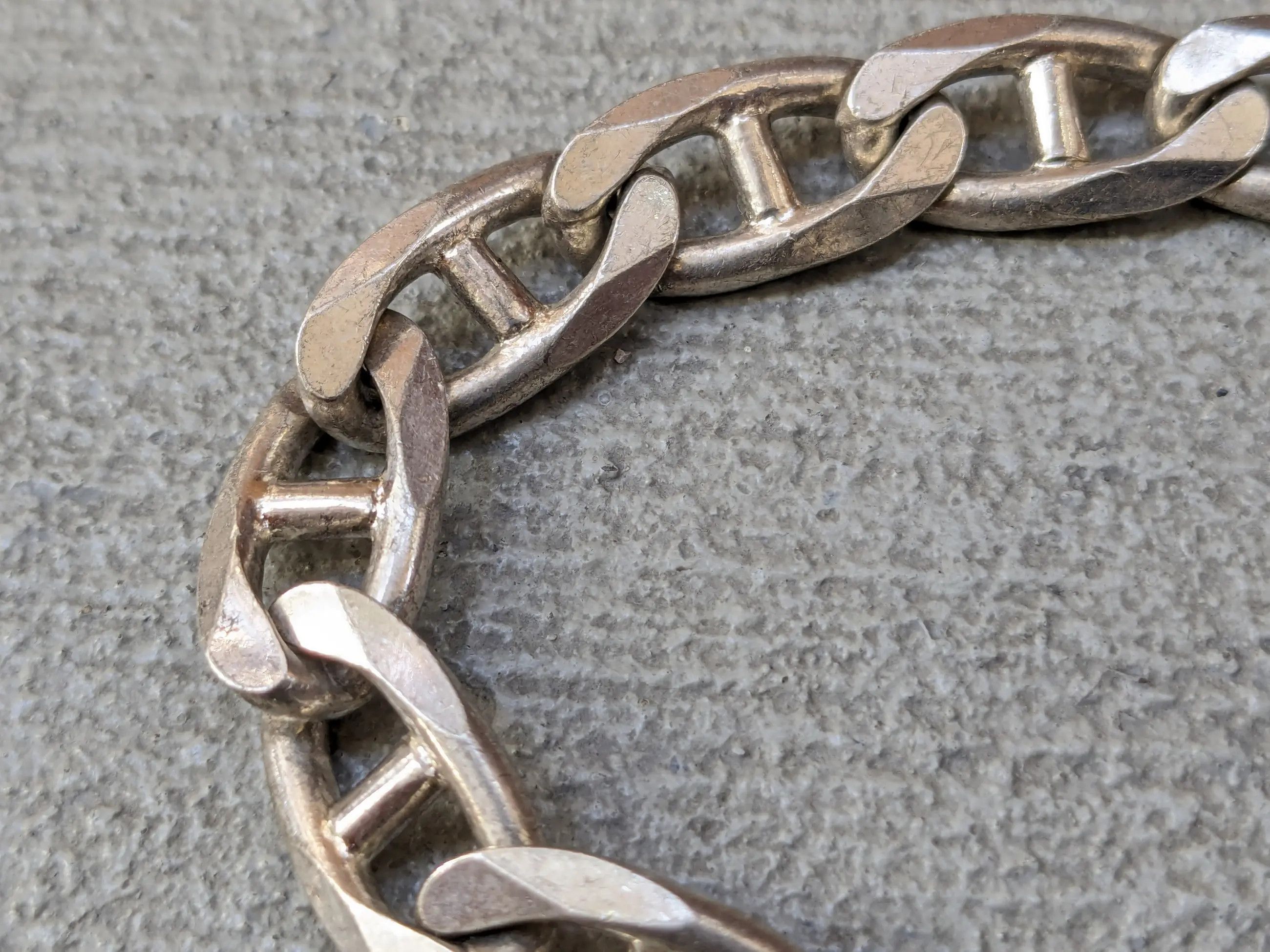 Other Vintage Sterling Silver Mariner Bracelet Chunky Biker Punk Size ONE SIZE - 15 Thumbnail