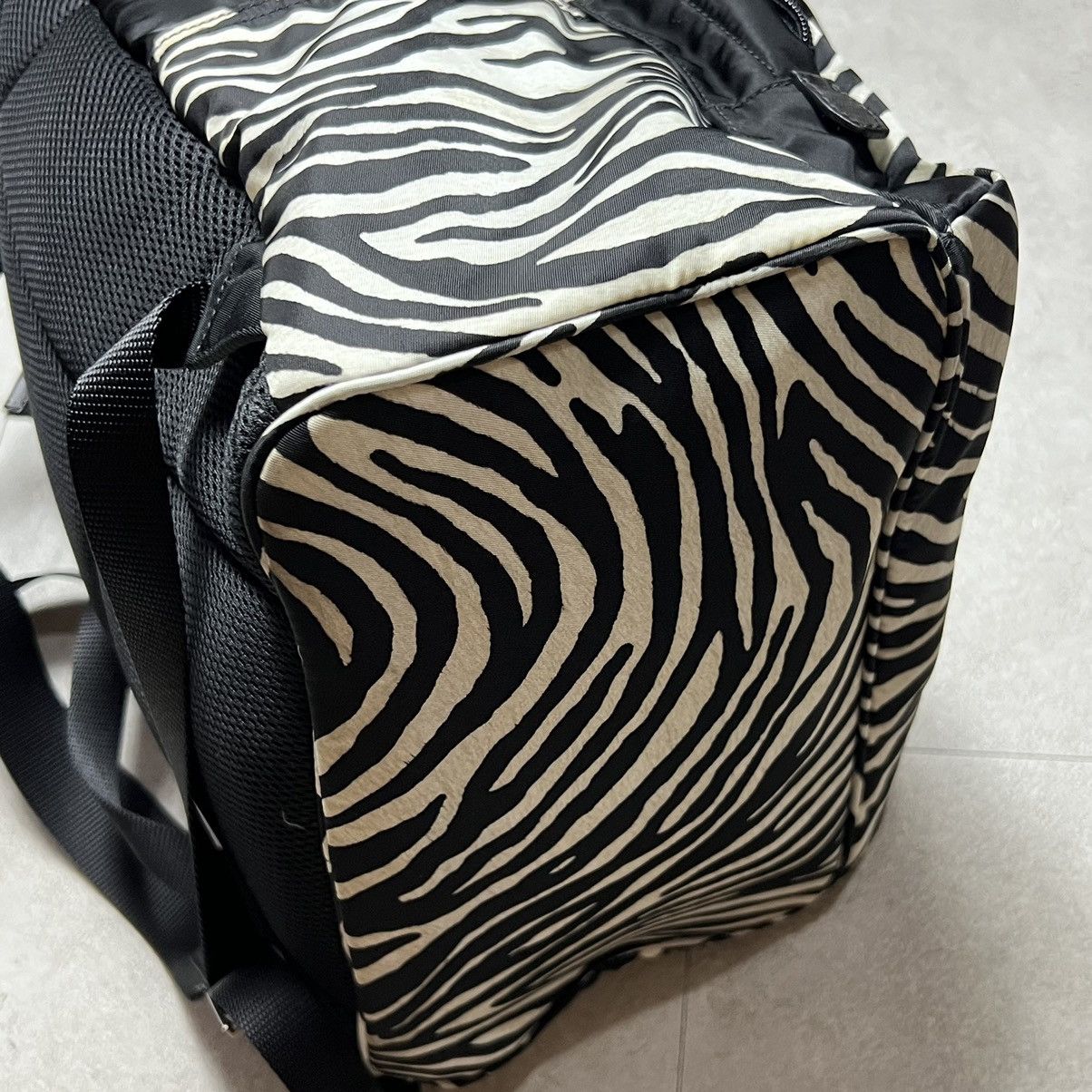Prada Prada Logo Plate Zebra Backpack Size ONE SIZE - 5 Thumbnail