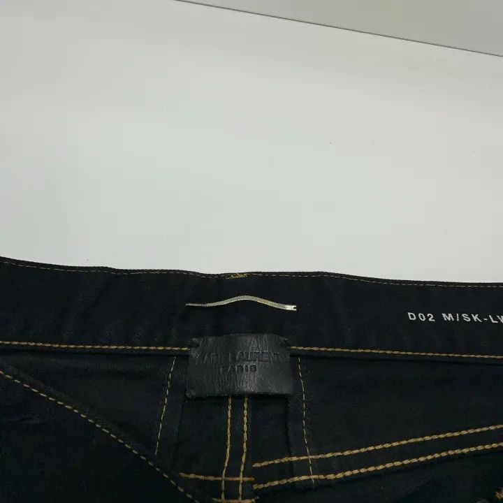 Saint Laurent Paris Yves Saint Laurent Black Distressed Denim Pants-2507 Size US 31 - 1 Thumbnail