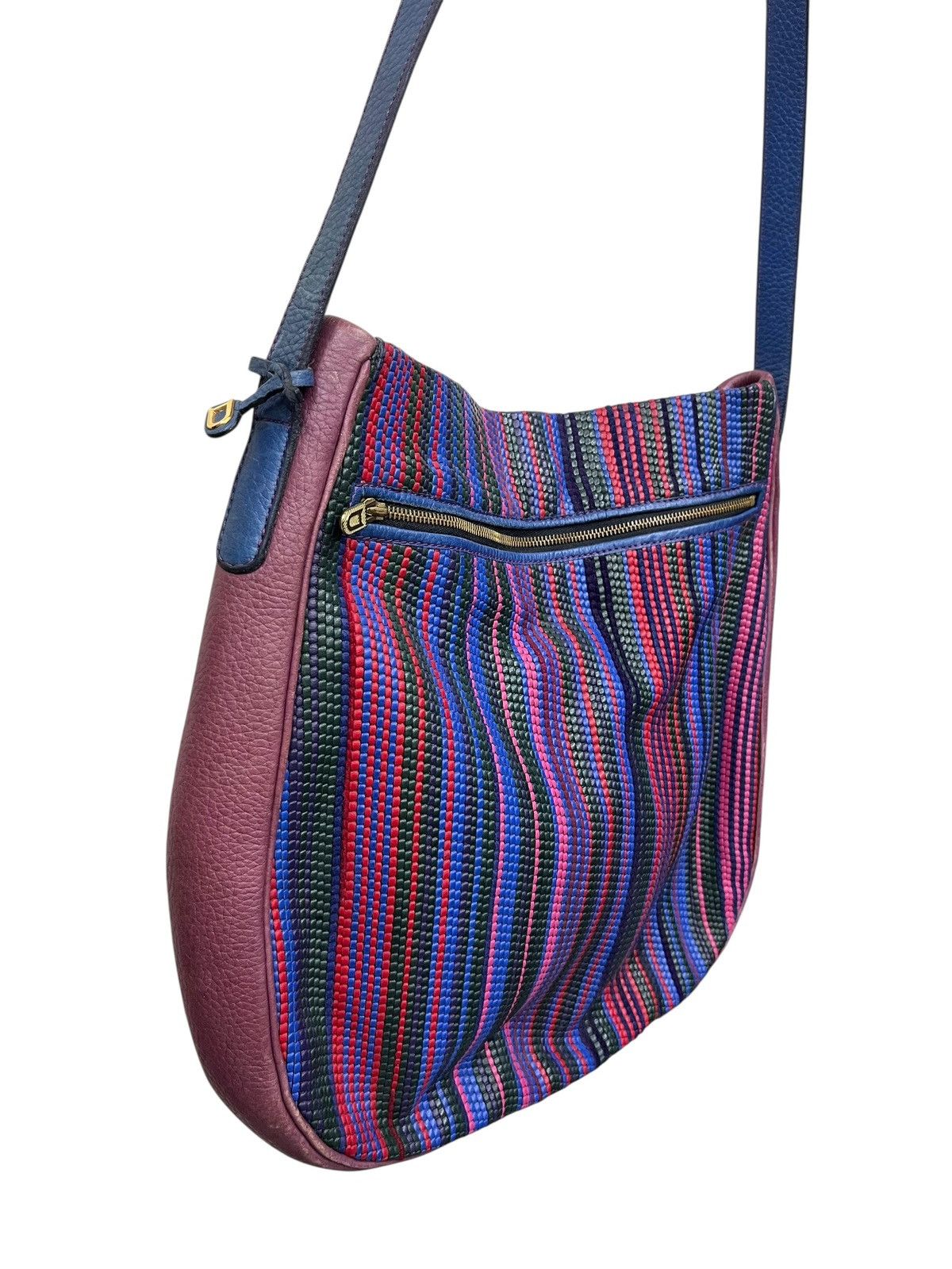Delvaux RARE🔥Vintage Delvaux Woven Stripe Leather D Charm Bag Size ONE SIZE - 6 Thumbnail
