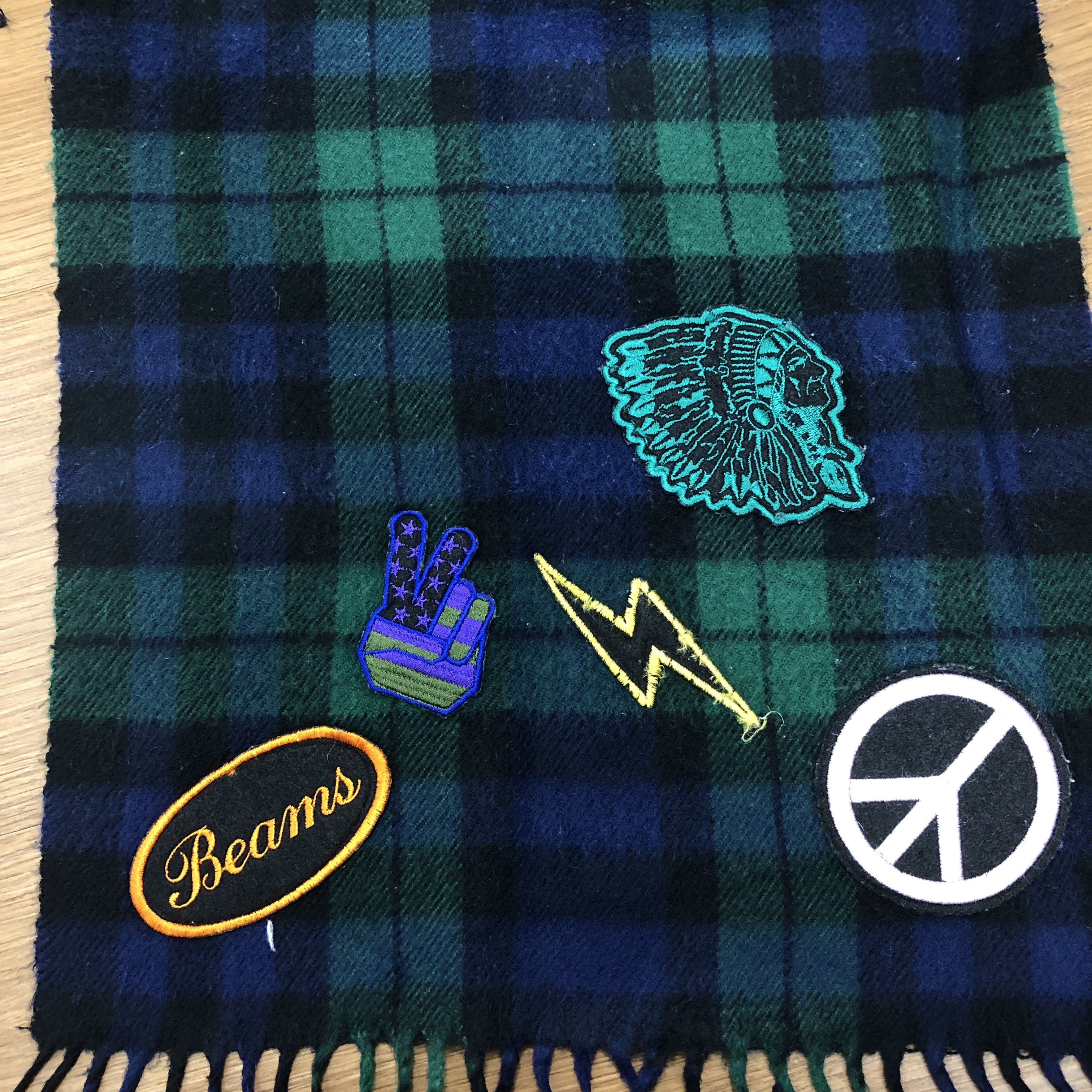 Beams Plus × Vintage Vintage Beams Patches Scarf Muffler MF220 Size ONE SIZE - 3 Thumbnail