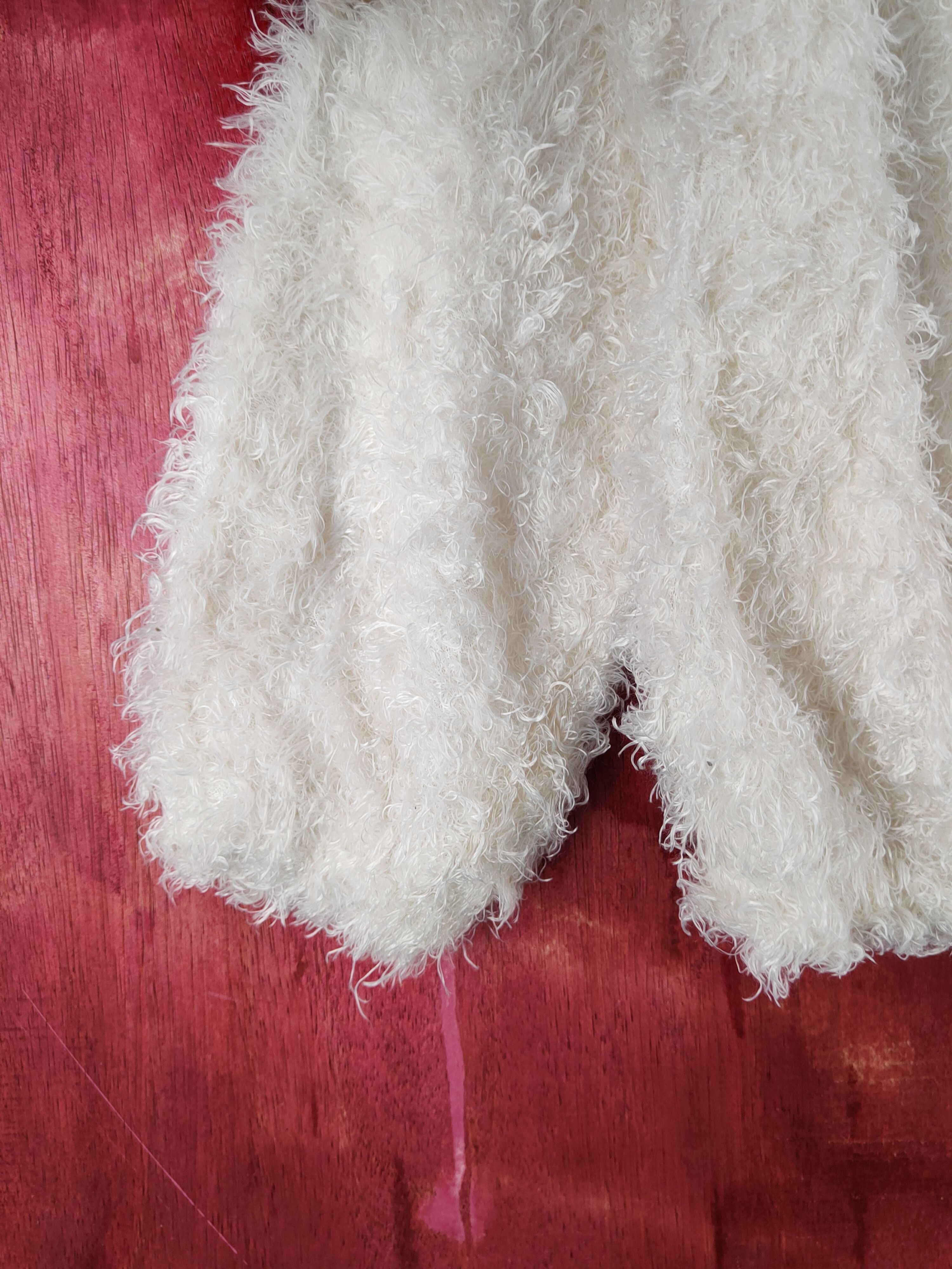 Aran Isles Knitwear × Japanese Brand × Vintage Vis Ivory Shag Shaggy Fur Mohair Knitwear #S2076 Size XS / US 0-2 / IT 36-38 - 4 Thumbnail