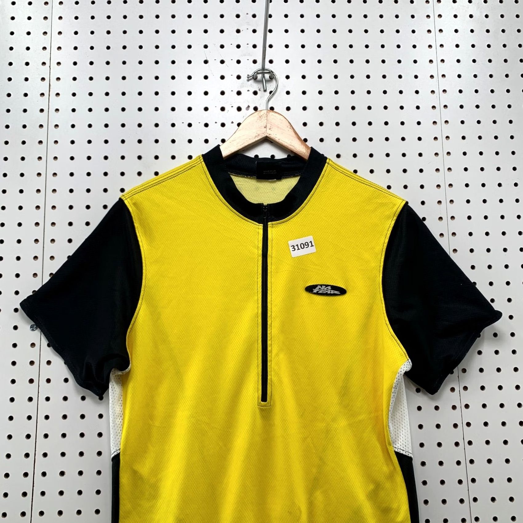 No Fear VINTAGE No Fear Shirt Mens Medium Yellow Black 1/2 Zip Pullover Cycling Activewear Size US M / EU 48-50 / 2 - 2 Thumbnail