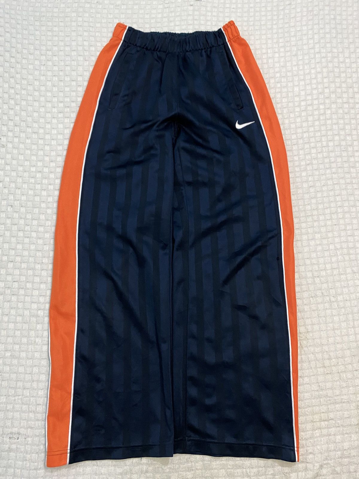 Carhartt Wip × Nike 💥 VINTAGE NIKE 90S BAGGY WIDE LEG SWOOSH TRACK PANTS Y2K Size US 36 / EU 52 - 1 Thumbnail