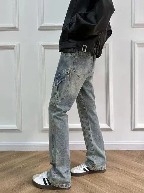 VIBE Vintage washed distressed diagonal pocket rare jeans Size US 30 / EU 46 - 8 Thumbnail