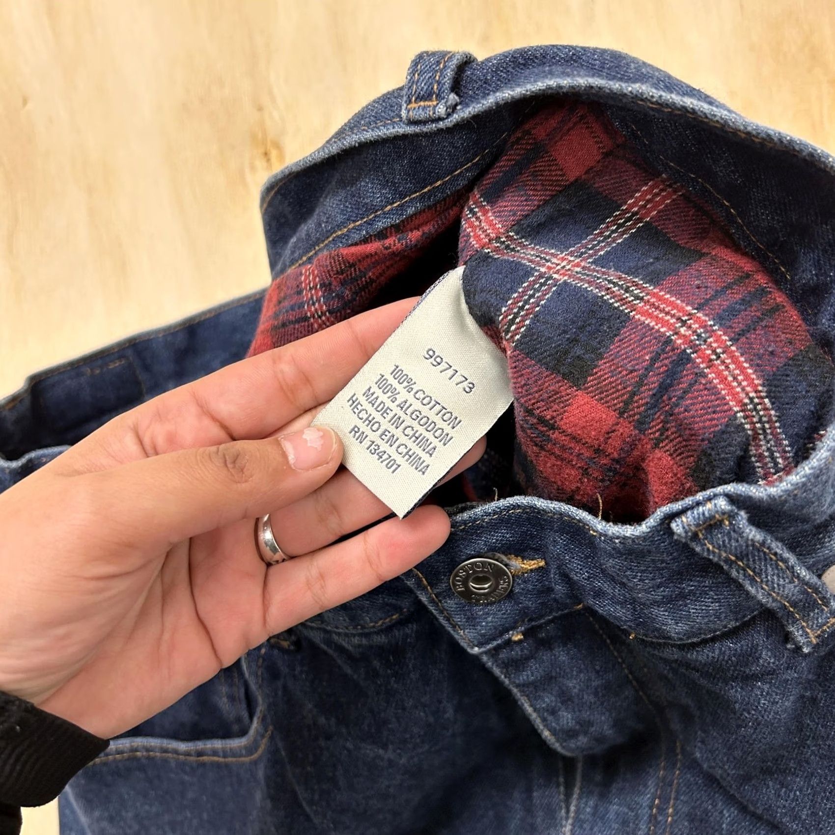Denime Boston Traders Jeans Mens 36x30 Blue Denim Relaxed Straight Fit Flannel Lined Pockets Winter Insulated Denim Cotton Zip Size US 36 / EU 52 - 3 Thumbnail