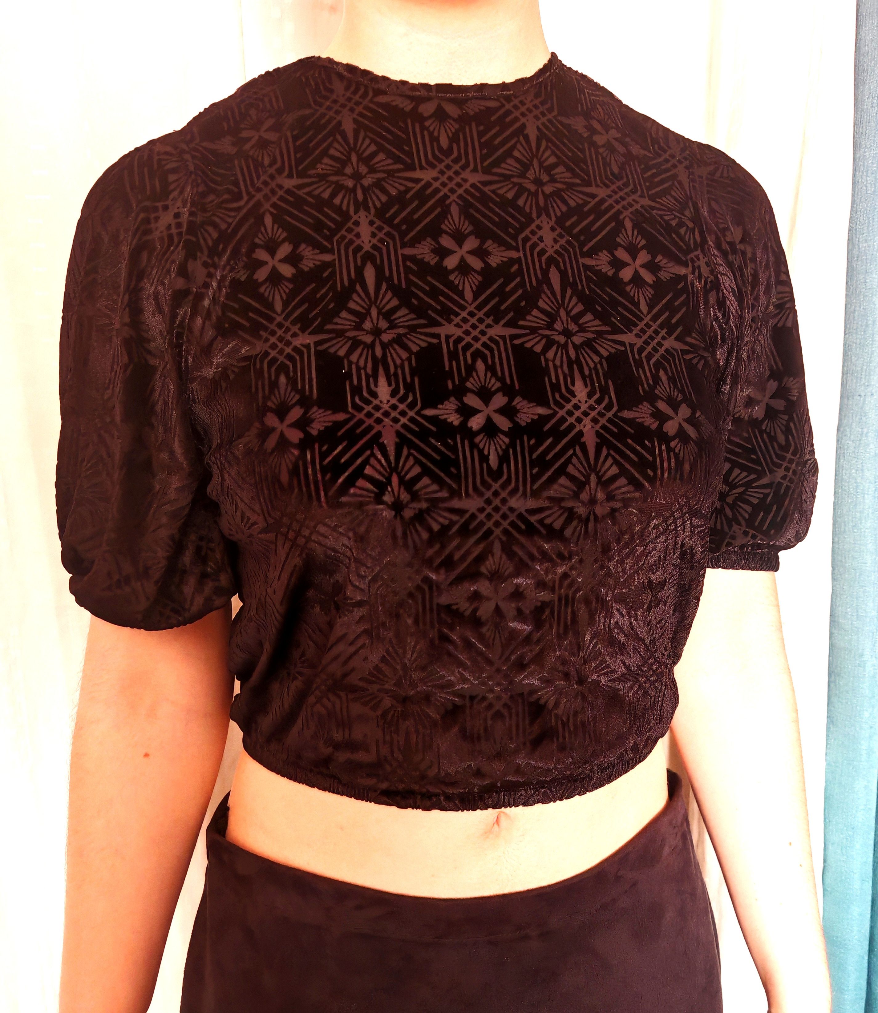 Cotton Club × Designer × Vintage Rare Vintage Cotton Club Embossed Velvet Top sz S Y2K Size S / US 4 / IT 40 - 3 Thumbnail