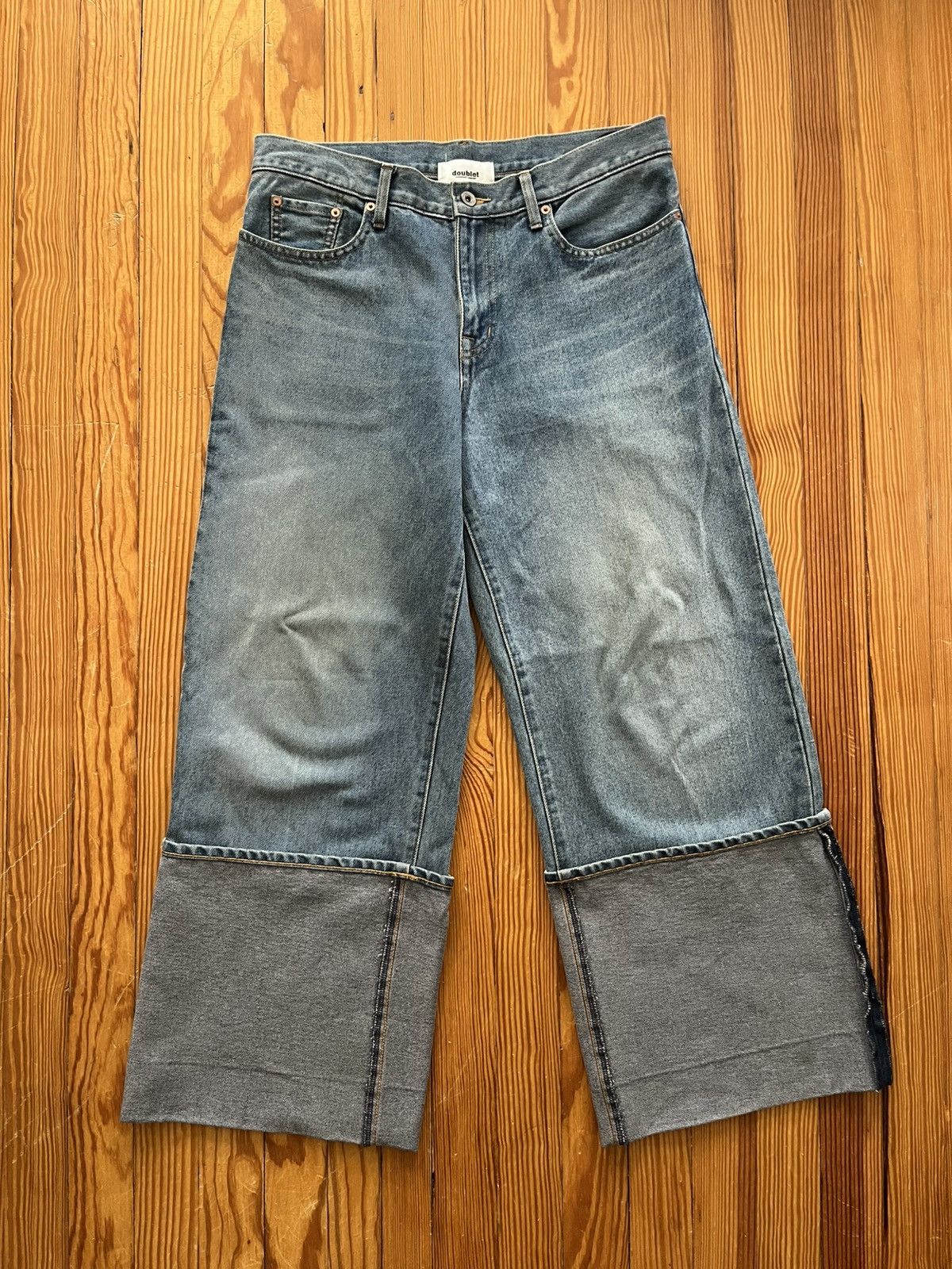 Doublet Doublet Recycle Denim Baggy Cuffed Pants Blue Size US 34 / EU 50 - 1 Thumbnail