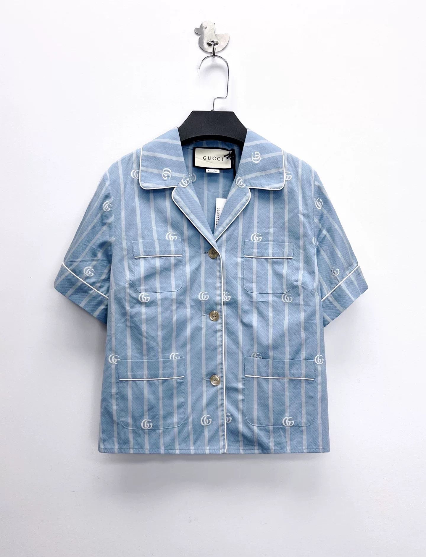 Gucci gucci blue striped short sleeve shirt Size XS / US 0-2 / IT 36-38 - 1 Thumbnail
