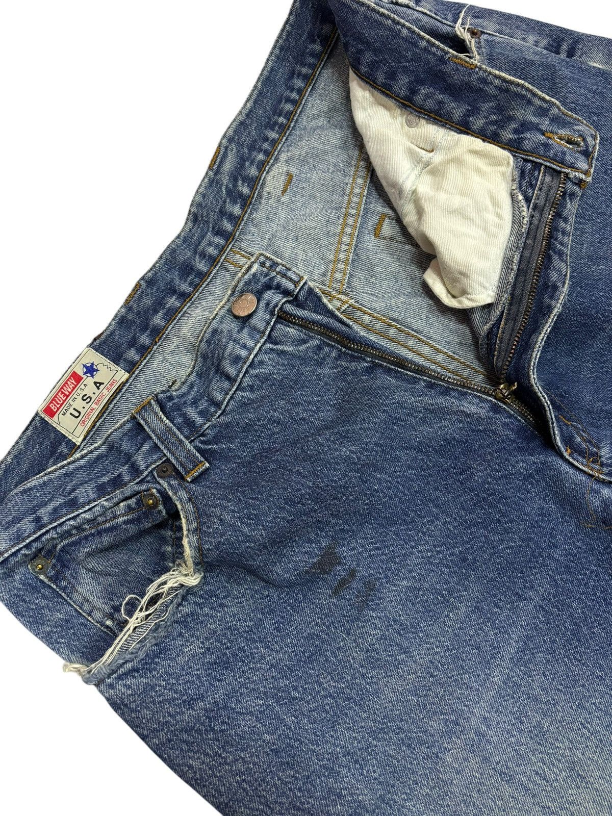Vintage Vintage Blue Way Faded Indigo Jeans Size US 34 / EU 50 - 7 Thumbnail
