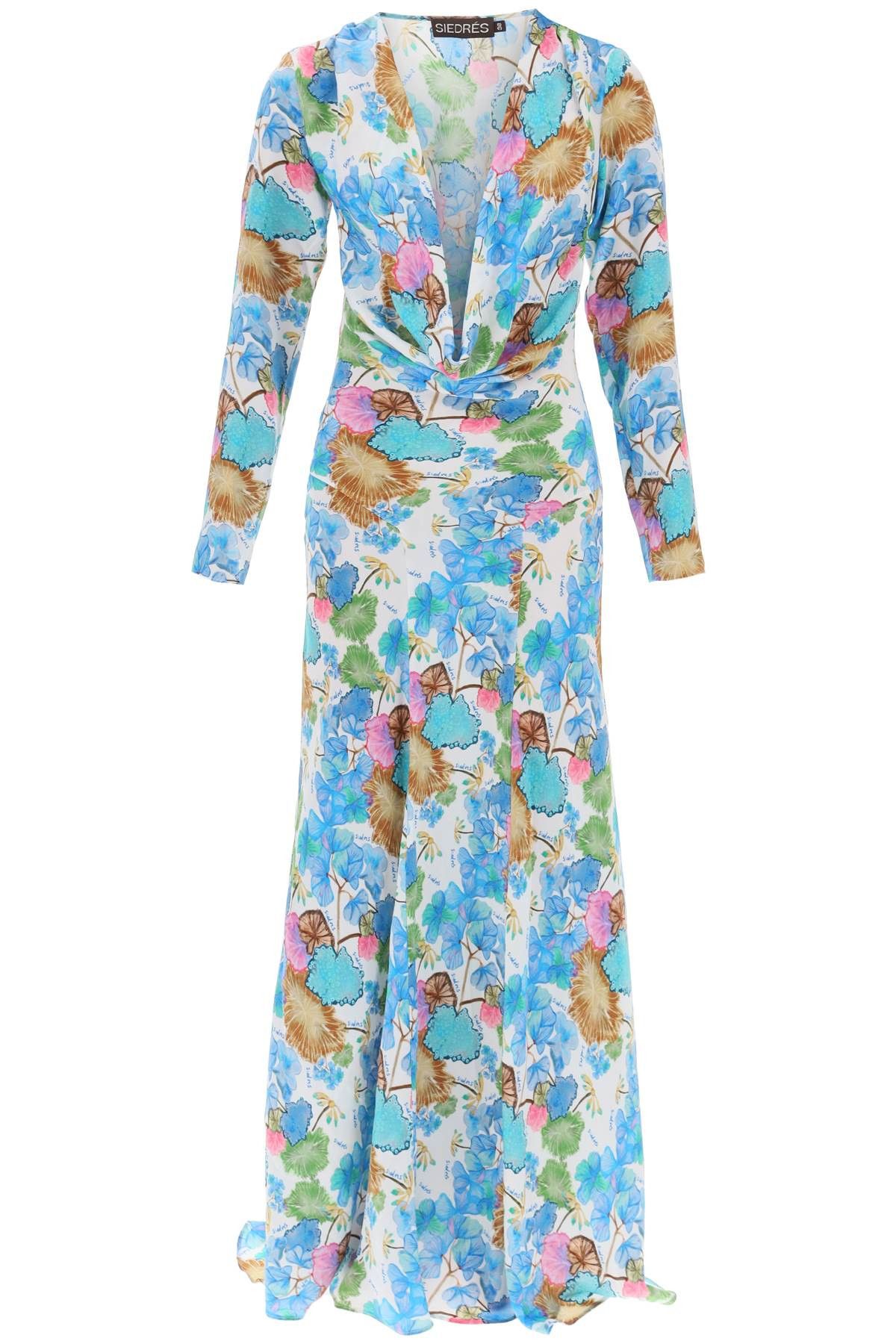 image of Siedres Senty Floral Maxi Dress in Bianco, Women's (Size XS)
