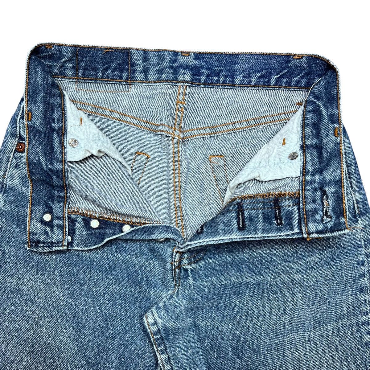 Levi's Vtg 1980s Levi’s 701 Button Fly Student USA Blue Denim Jeans Size 25" / US 0 / IT 36 - 4 Thumbnail