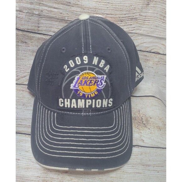 Adidas Vtg LA Lakers Championship 2009 Hat #8 Size ONE SIZE - 4 Thumbnail