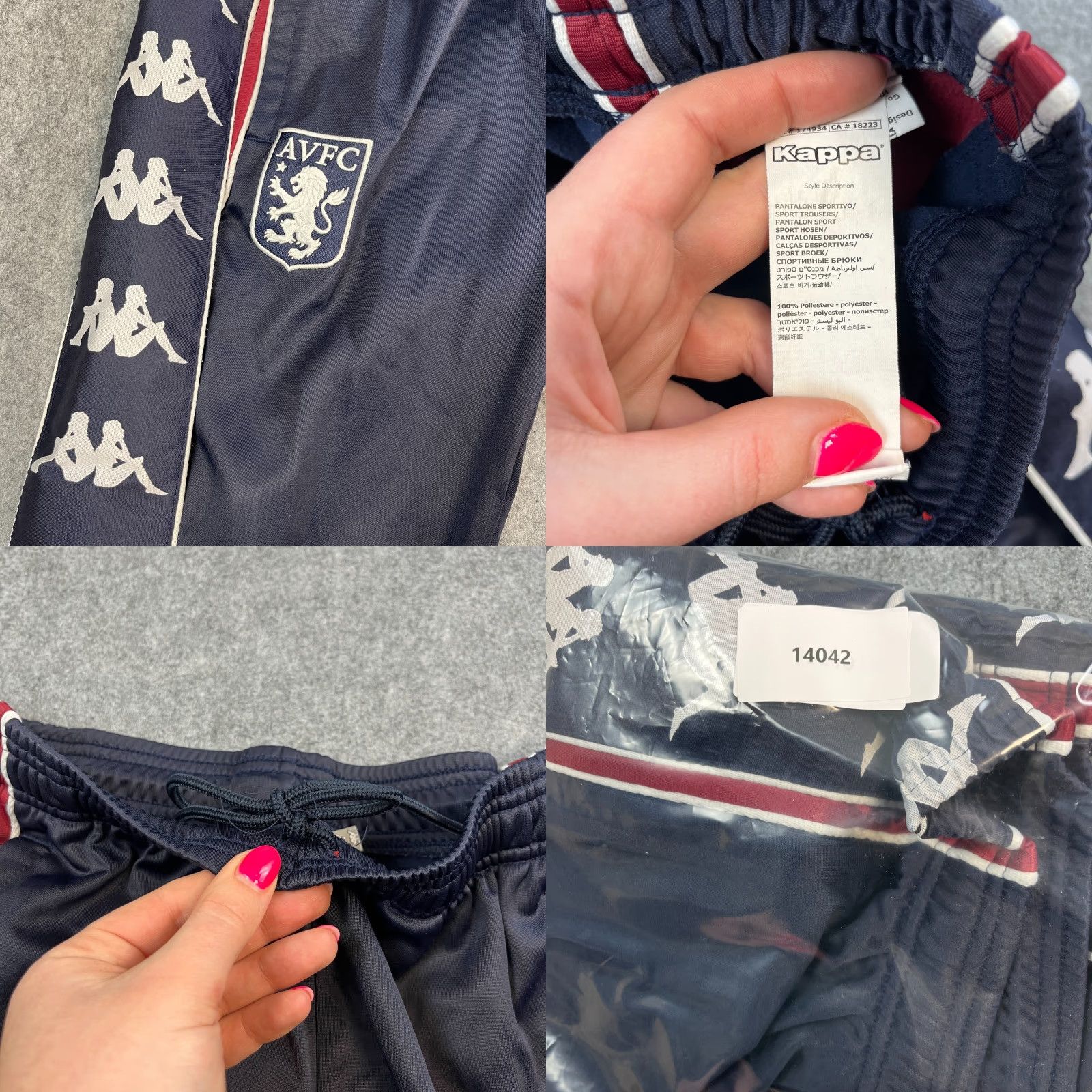 Kappa Kappa Gara Aston Villa Mens Track Pants Sweat Joggers Medium Blue Football Logo Trousers Bags Pockets Regular Vintage Men M Blue Football Logo Size US 31 - 8 Thumbnail