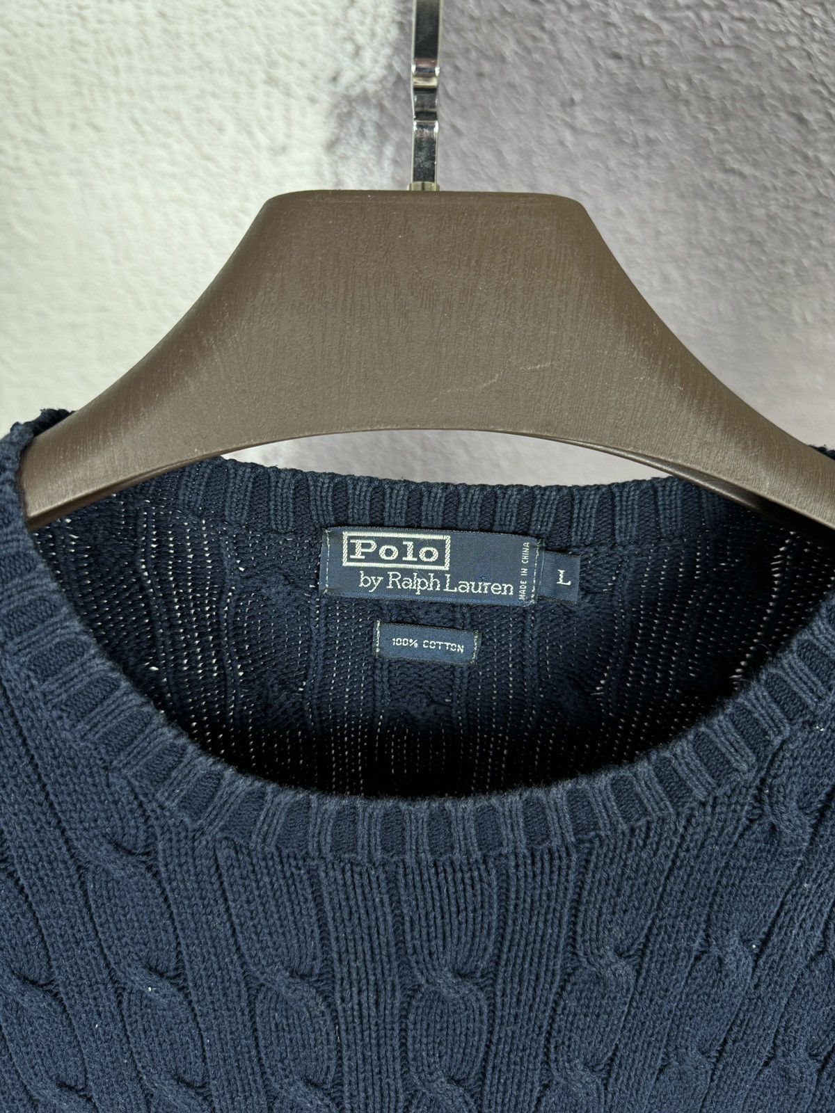 Polo Ralph Lauren Polo Ralph Lauren vintage cable knit navy sweater size L Size US L / EU 52-54 / 3 - 6 Thumbnail
