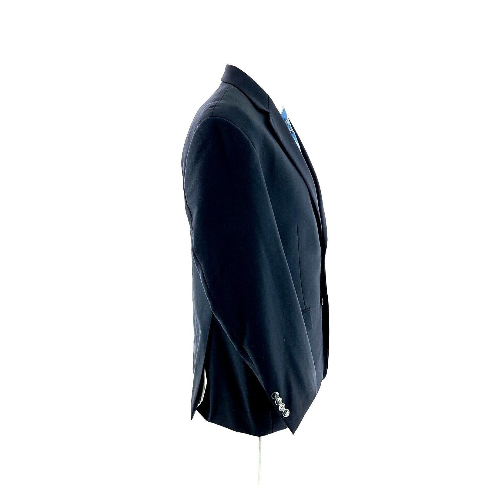 Pronto Uomo Pronto Uomo Est 1971 Wool Polyester 2 Button Blue Blazer 40S Size 40S - 7 Thumbnail