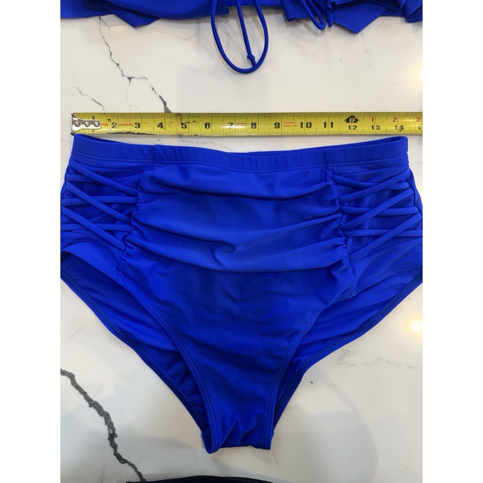 Other Women’s Blue Bikini Set LX High Waist Strappy Bottoms Ruffle Size ONE SIZE - 2 Thumbnail